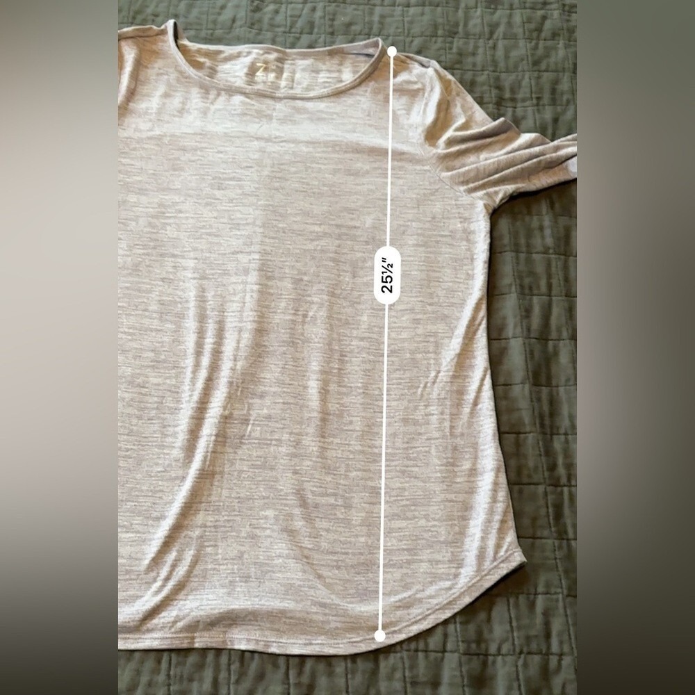Z By Zella Activewear Long Sleeve Athletic Top Heathered Lavender Size M - Picture 5 of 6